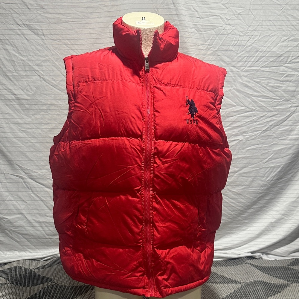 U.S Polo Assn. Men's Red Puffer Vest